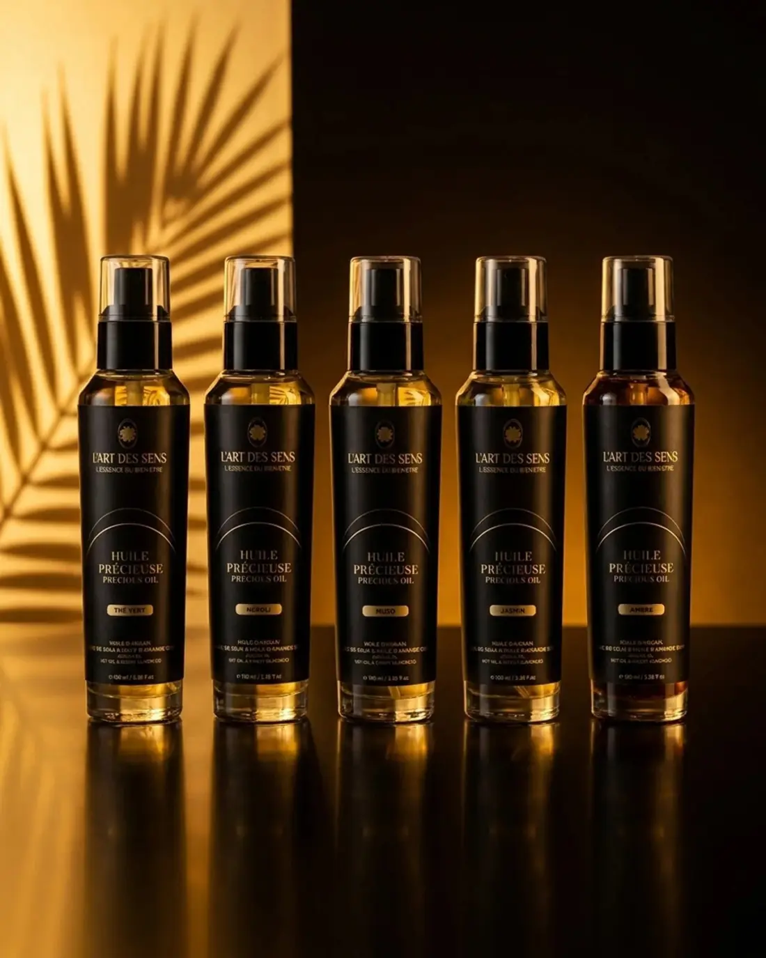 Coffret Découverte — Huiles Précieuses — ambiance palme · L'Art des Sens