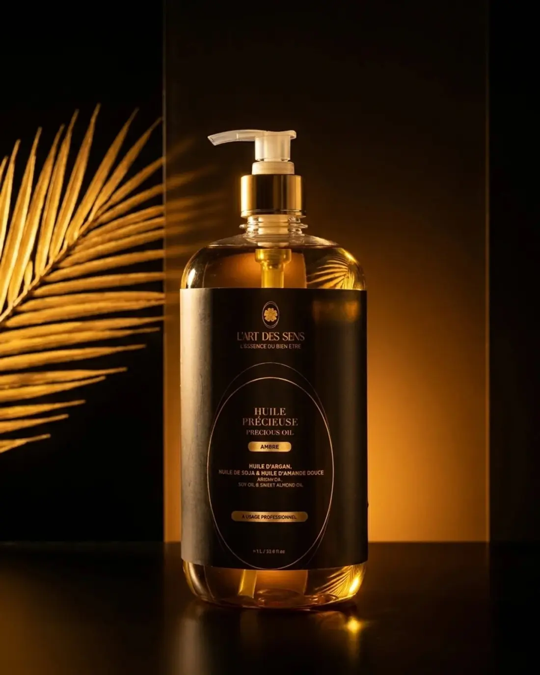 Huile Précieuse Ambre 1 L — ambiance palme · L'Art des Sens