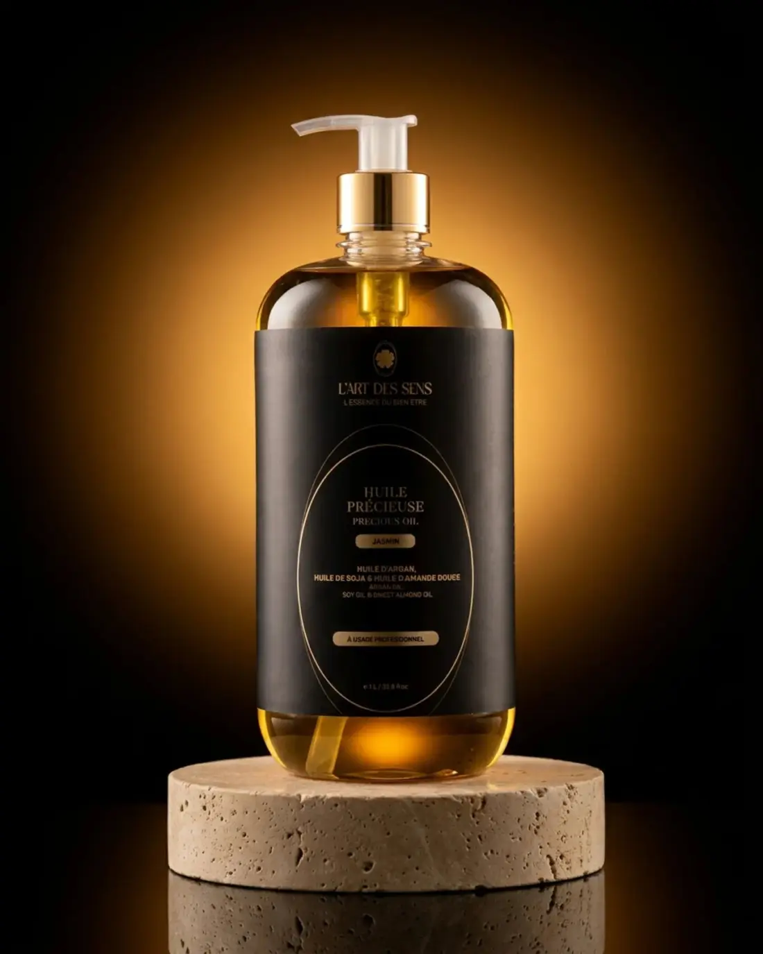 Huile Précieuse Jasmin 1 L — ambiance socle · L'Art des Sens