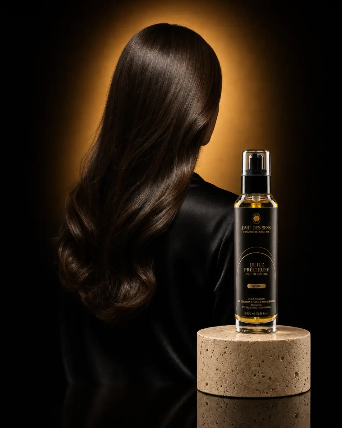 L’Huile Précieuse Jasmin : ce que le soin vise, cheveux souples et brillants, visuel d'illustration