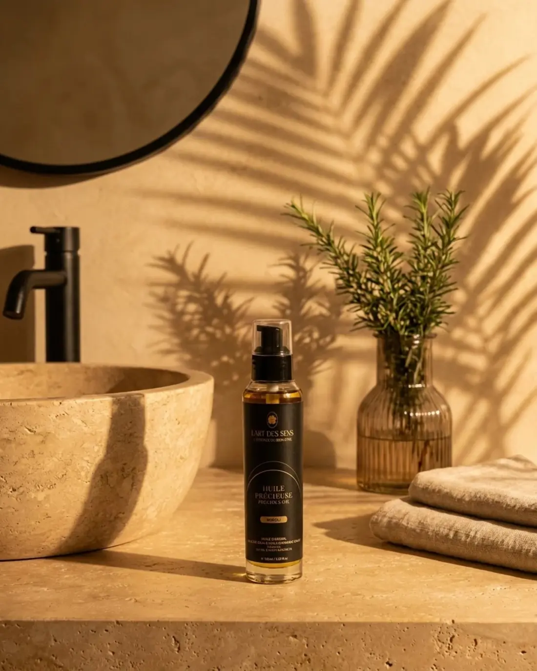 Huile Précieuse Néroli — ambiance salle de bain · L'Art des Sens