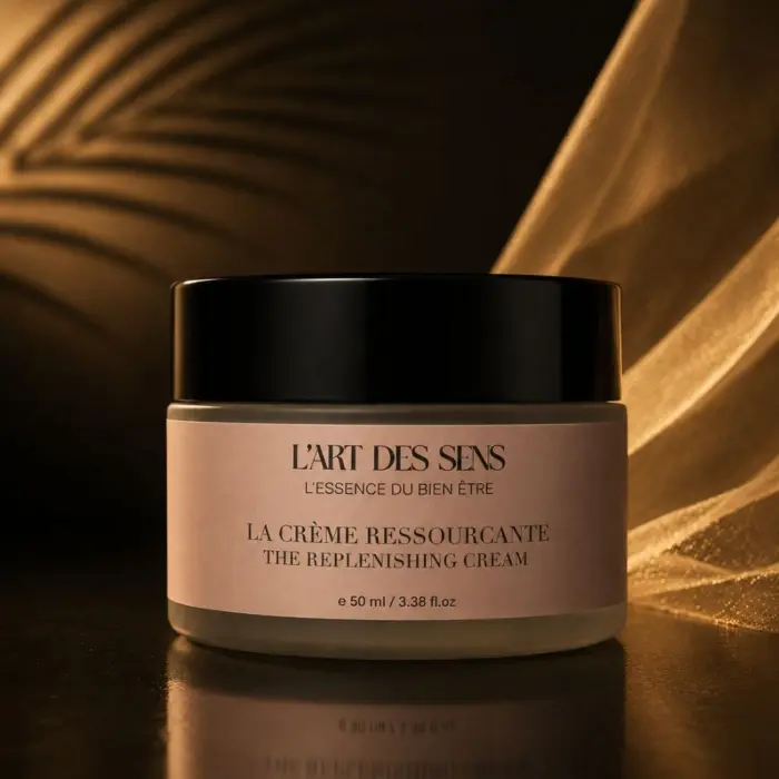 Crème Ressourçante L’Art des Sens — pot 50 ml, photo studio