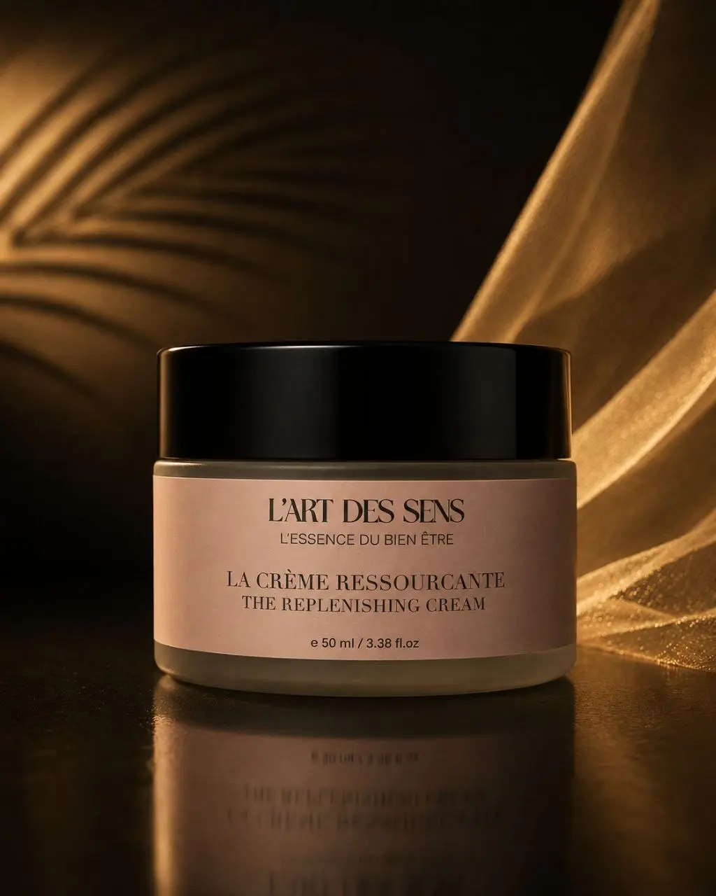 Crème Ressourçante L’Art des Sens — pot 50 ml, photo studio